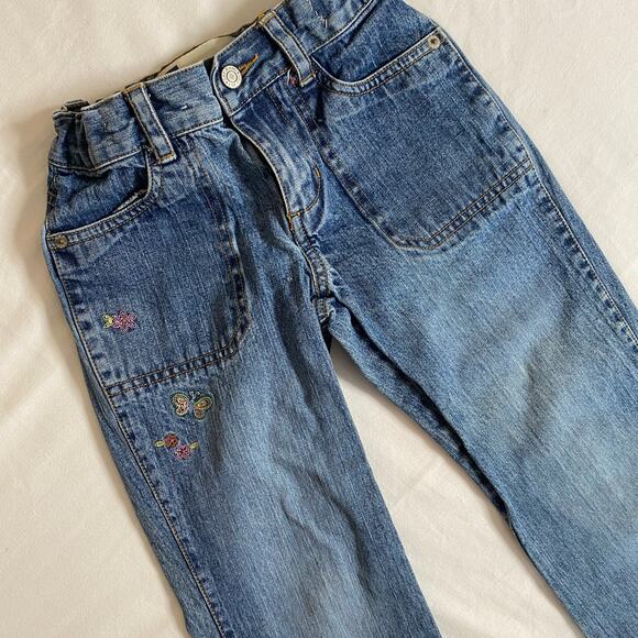 Vintage Gap Butterfly Embroidered Flare Stretch Denim Jeans Sz 7 - Picture 4 of 13